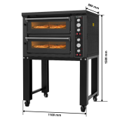 Four à pizza électrique 4 x Ø34 cm (6kW - 380V) sur roulettes Série "PIZZA CHEF" PREMIUM - GOLDINOX