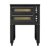 Four à pizza électrique 4 x Ø34 cm (6kW - 380V) sur roulettes Série "PIZZA CHEF" PREMIUM - GOLDINOX