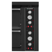 Four à pizza électrique 4 x Ø34 cm (6kW - 380V) sur roulettes et hotte d'extraction Série "PIZZA CHEF" PREMIUM - GOLDINOX