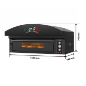 Four à pizza électrique 4 x Ø34 cm (6kW - 380V) avec hotte d'extraction Série "PIZZA CHEF" PREMIUM - GOLDINOX