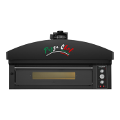 Four à pizza électrique 4 x Ø34 cm (6kW - 380V) avec hotte d'extraction et moteur Série "PIZZA CHEF" PREMIUM - GOLDINOX