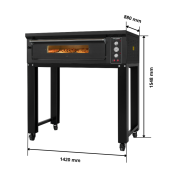 Four à pizza électrique 4 x Ø34 cm (6kW - 380V) sur roulettes Série "PIZZA CHEF" PREMIUM - GOLDINOX