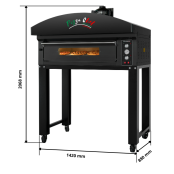 Four à pizza électrique 6x Ø34 cm (8kW-380V) sur roulettes avec hotte d'extraction + moteur Série "PIZZA CHEF" PREMIUM-GOLDINOX