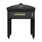 Four à pizza électrique 6x Ø34 cm (8kW-380V) sur roulettes avec hotte d'extraction + moteur Série "PIZZA CHEF" PREMIUM-GOLDINOX