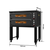 Four à pizza électrique 6 +6 x Ø34 cm LARGE (16kW - 380V) sur roulettes Série "PIZZA CHEF" PREMIUM - GOLDINOX