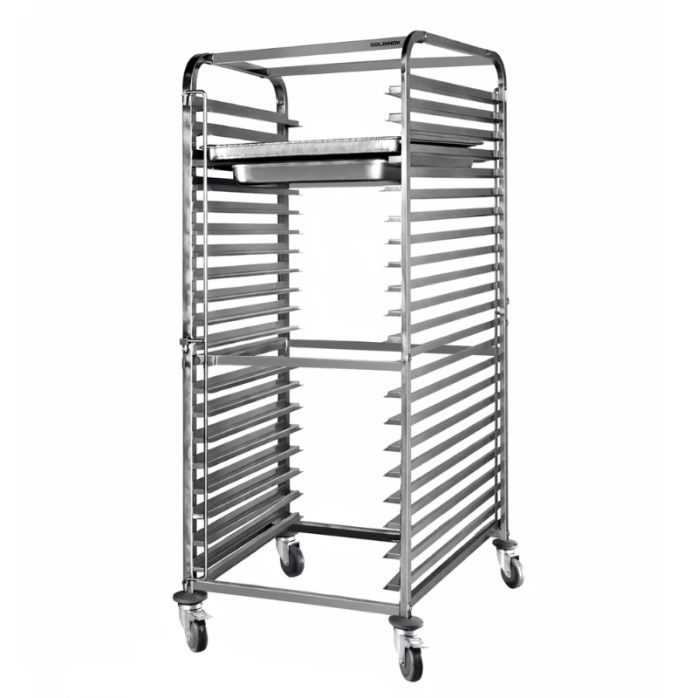 Chariot à échelles inox compatible GN 1/1 et 600x400 mm - 15 niveaux PREMIUM - GOLDINOX