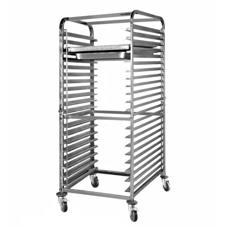 Chariot à échelles inox compatible GN 1/1 et 600x400 mm - 15 niveaux PREMIUM - GOLDINOX