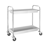 Chariot de service en inox 860x530 mm - 2 bacs PREMIUM - GOLDINOX
