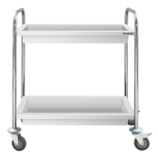 Chariot de service en inox 860x530 mm - 2 bacs PREMIUM - GOLDINOX
