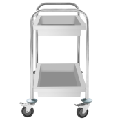 Chariot de service en inox 860x530 mm - 2 bacs PREMIUM - GOLDINOX