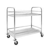 Chariot de service en inox 860x530 mm - 2 niveaux avec renfort PREMIUM - GOLDINOX