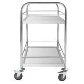 Chariot de service en inox 860x530 mm - 2 niveaux avec renfort PREMIUM - GOLDINOX