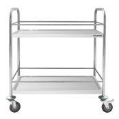 Chariot de service en inox 860x530 mm - 2 niveaux avec renfort PREMIUM - GOLDINOX