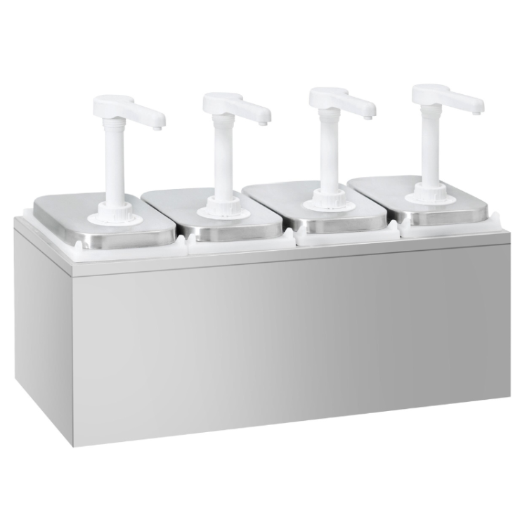 Distributeur de sauces en acier inoxydable 4 x 2 litres PREMIUM - GOLDINOX