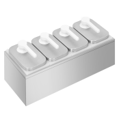 Distributeur de sauces en acier inoxydable 4 x 2 litres PREMIUM - GOLDINOX