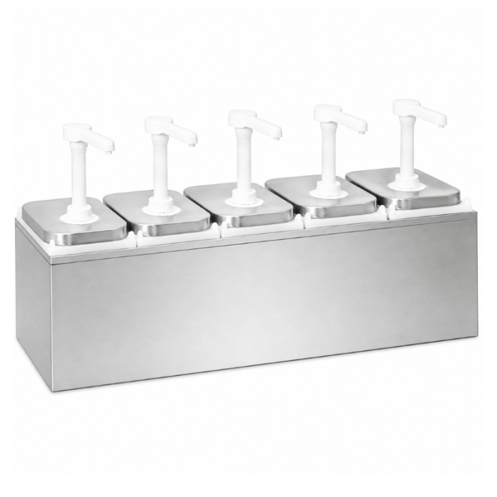 Distributeur de sauces en acier inoxydable 5 x 2 litres PREMIUM - GOLDINOX