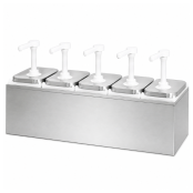 Distributeur de sauces en acier inoxydable 5 x 2 litres PREMIUM - GOLDINOX