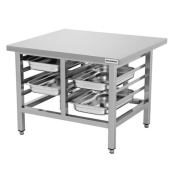 Support de four en acier inoxydable (Hauteur 700 mm) avec 2 x 4 niveaux GN 1/1 PREMIUM - GOLDINOX