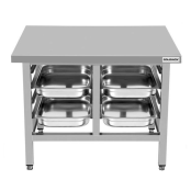 Support de four en acier inoxydable (Hauteur 700 mm) avec 2 x 4 niveaux GN 1/1 PREMIUM - GOLDINOX
