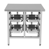 Support de four en acier inoxydable (Hauteur 900 mm) avec 2 x 4 niveaux GN 1/1 PREMIUM - GOLDINOX