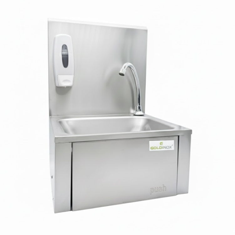 Lave-mains à commande fémorale + Distributeur de savon IDEAL - GOLDINOX