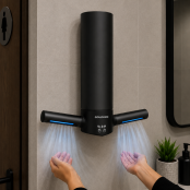 Sèche-mains Design avec capteur infrarouge Black Phantom "POWERFUL FUSION" en acier inoxydable et filtre HEPA - GOLDINOX