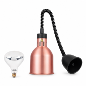 Lampe chauffante "CLOCHE" infrarouge suspendue en aluminium Or Rose (Hauteur réglable et ampoule blanche) PREMIUM - GOLDINOX