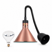 Lampe chauffante infrarouge "RÉTRO" suspendue réglable en hauteur Cuivre (Ampoule blanche) PREMIUM - GOLDINOX