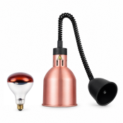 Lampe chauffante "CLOCHE" infrarouge suspendue en aluminium Or Rose (Hauteur réglable et ampoule blanche) PREMIUM - GOLDINOX