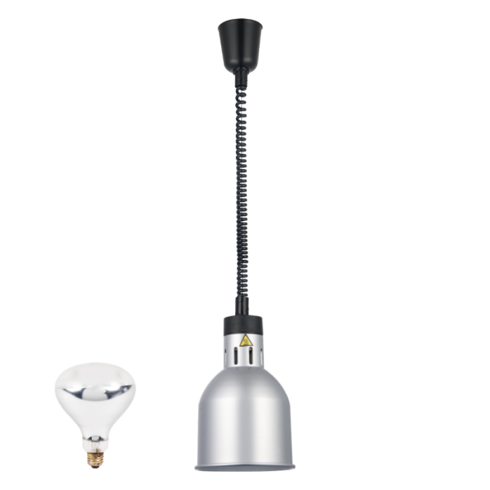 Lampe chauffante "CLOCHE" infrarouge suspendue en aluminium Or Rose (Hauteur réglable et ampoule blanche) PREMIUM - GOLDINOX
