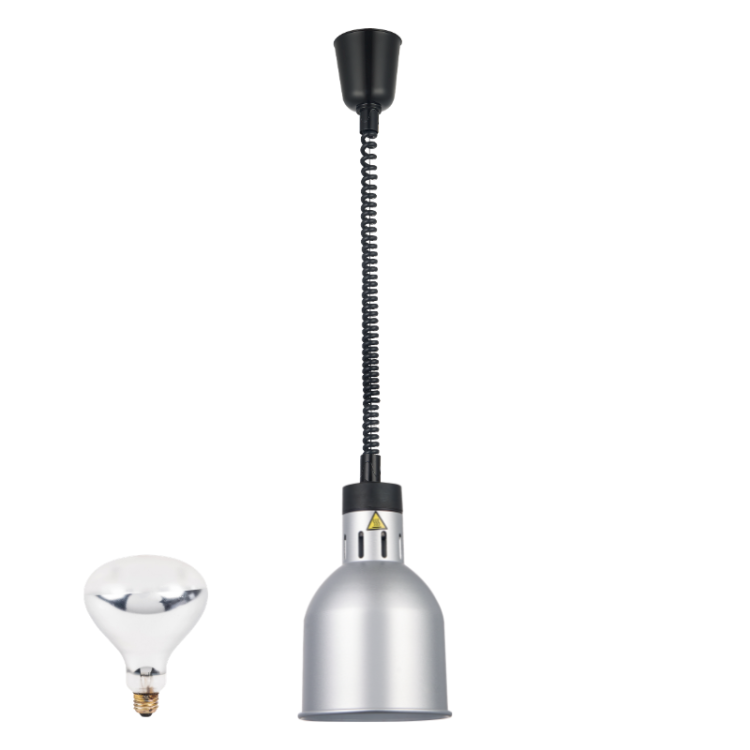 Lampe chauffante "CLOCHE" infrarouge suspendue en aluminium Or Rose (Hauteur réglable et ampoule blanche) PREMIUM - GOLDINOX