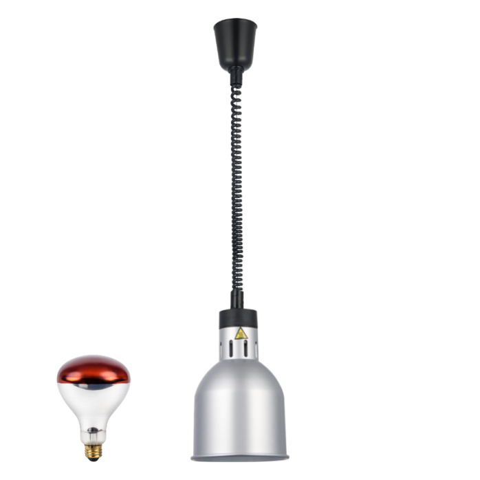 Lampe chauffante "CLOCHE" infrarouge suspendue en aluminium Or Rose (Hauteur réglable et ampoule blanche) PREMIUM - GOLDINOX