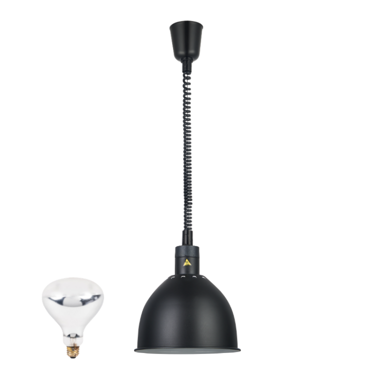 Lampe chauffante "CLOCHE" infrarouge suspendue en aluminium Or Rose (Hauteur réglable et ampoule blanche) PREMIUM - GOLDINOX