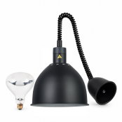 Lampe chauffante "CLOCHE" infrarouge suspendue en aluminium Or Rose (Hauteur réglable et ampoule blanche) PREMIUM - GOLDINOX