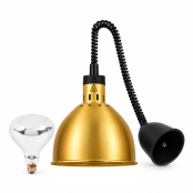 Lampe chauffante "CLOCHE" infrarouge suspendue en aluminium Or Rose (Hauteur réglable et ampoule blanche) PREMIUM - GOLDINOX