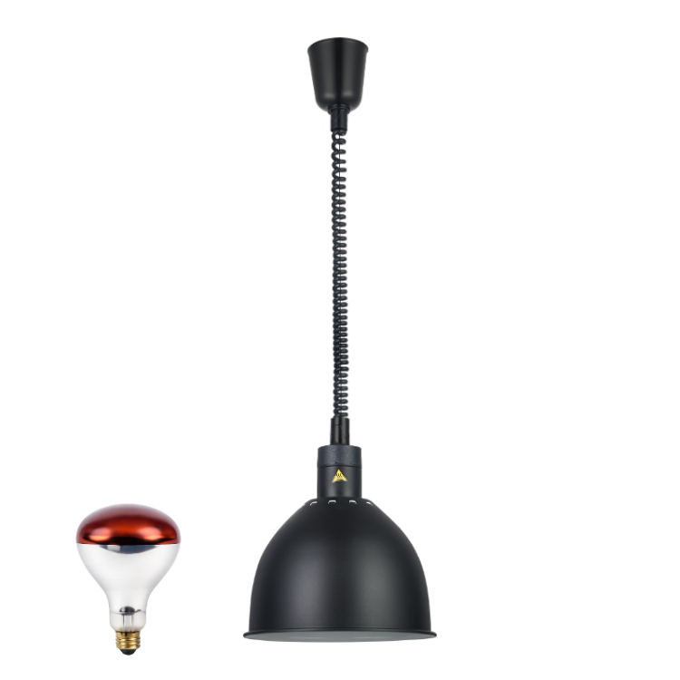 Lampe chauffante "CLOCHE" infrarouge suspendue en aluminium Or Rose (Hauteur réglable et ampoule blanche) PREMIUM - GOLDINOX