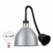 Lampe chauffante "CLOCHE" infrarouge suspendue en aluminium Or Rose (Hauteur réglable et ampoule blanche) PREMIUM - GOLDINOX