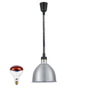 Lampe chauffante "CLOCHE" infrarouge suspendue en aluminium Or Rose (Hauteur réglable et ampoule blanche) PREMIUM - GOLDINOX