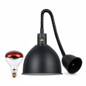 Lampe chauffante "CLOCHE" infrarouge suspendue en aluminium Or Rose (Hauteur réglable et ampoule blanche) PREMIUM - GOLDINOX