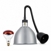 Lampe chauffante "CLOCHE" infrarouge suspendue en aluminium Or Rose (Hauteur réglable et ampoule blanche) PREMIUM - GOLDINOX