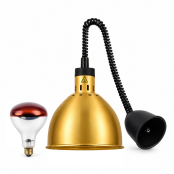 Lampe chauffante "CLOCHE" infrarouge suspendue en aluminium Or Rose (Hauteur réglable et ampoule blanche) PREMIUM - GOLDINOX