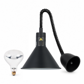 Lampe chauffante infrarouge "RÉTRO" suspendue réglable en hauteur Black Phantom (Ampoule blanche) PREMIUM - GOLDINOX