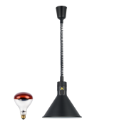 Lampe chauffante "CLOCHE" infrarouge suspendue en aluminium Or Rose (Hauteur réglable et ampoule blanche) PREMIUM - GOLDINOX