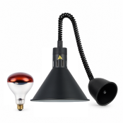 Lampe chauffante "CLOCHE" infrarouge suspendue en aluminium Or Rose (Hauteur réglable et ampoule blanche) PREMIUM - GOLDINOX