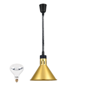 Lampe chauffante "CLOCHE" infrarouge suspendue en aluminium Or Rose (Hauteur réglable et ampoule blanche) PREMIUM - GOLDINOX