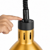 Lampe chauffante "CLOCHE" infrarouge suspendue en aluminium Or Rose (Hauteur réglable et ampoule blanche) PREMIUM - GOLDINOX