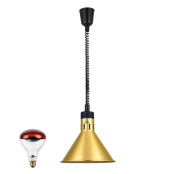 Lampe chauffante "CLOCHE" infrarouge suspendue en aluminium Or Rose (Hauteur réglable et ampoule blanche) PREMIUM - GOLDINOX