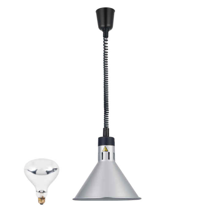 Lampe chauffante "CLOCHE" infrarouge suspendue en aluminium Or Rose (Hauteur réglable et ampoule blanche) PREMIUM - GOLDINOX