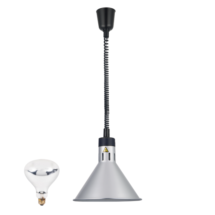 Lampe chauffante "CLOCHE" infrarouge suspendue en aluminium Or Rose (Hauteur réglable et ampoule blanche) PREMIUM - GOLDINOX