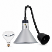 Lampe chauffante "CLOCHE" infrarouge suspendue en aluminium Or Rose (Hauteur réglable et ampoule blanche) PREMIUM - GOLDINOX